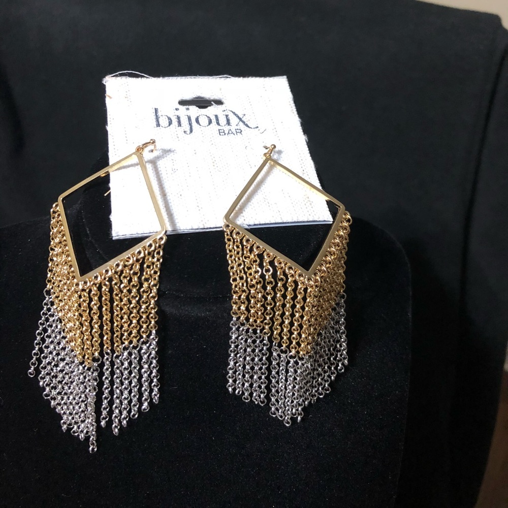 Gold and silver dangly earrings